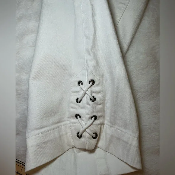 Talbots Cream Cropped Pants with Button Detail - Picture 5 of 8